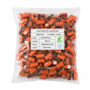 2200uF 25V Electrolytic Capacitor (Pack of 100)