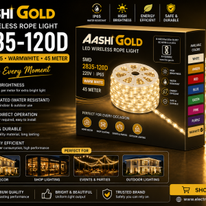 AASHI GOLD 2835-120D LED Wireless Rope Light 220V IP65 WARMWHITE (45 METER)