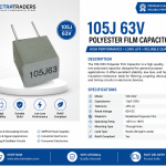 105J 63V Polyester Film Capacitor 1µF ±5% (Pack of 5)