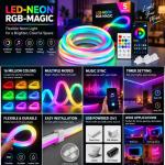 5M USB LED Smart Neon Strip Light – RGB, 16M Colors, IP67, 5V